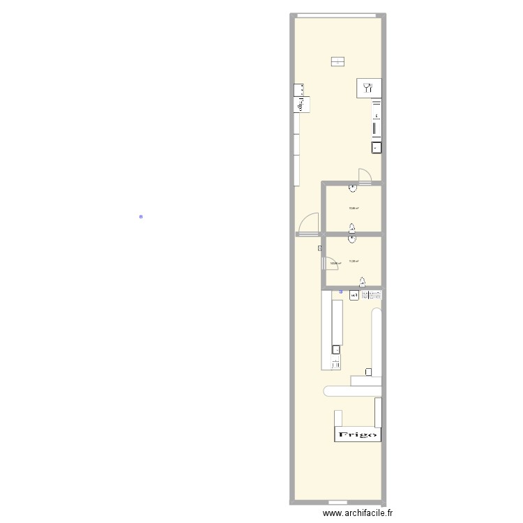 197 . Plan de 3 pièces et 166 m2