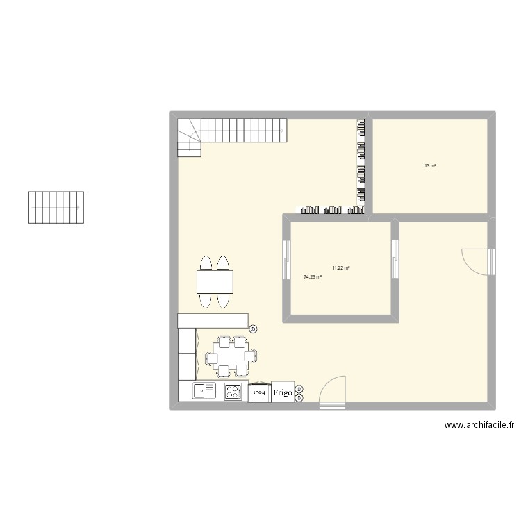 maison meli. Plan de 3 pièces et 98 m2