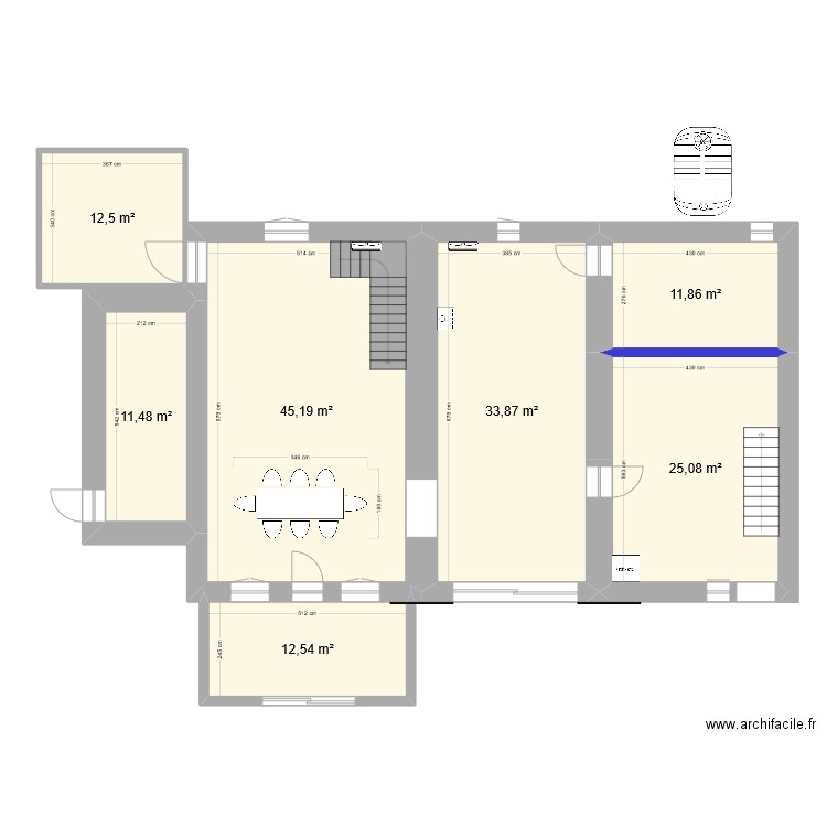 Plan maison actuel. Plan de 17 pièces et 392 m2