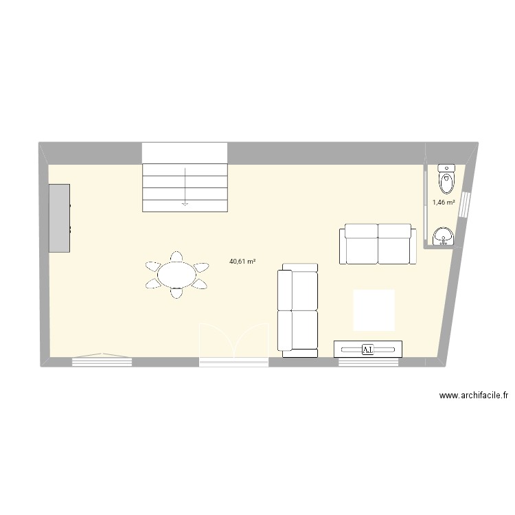 St Max. Plan de 2 pièces et 42 m2