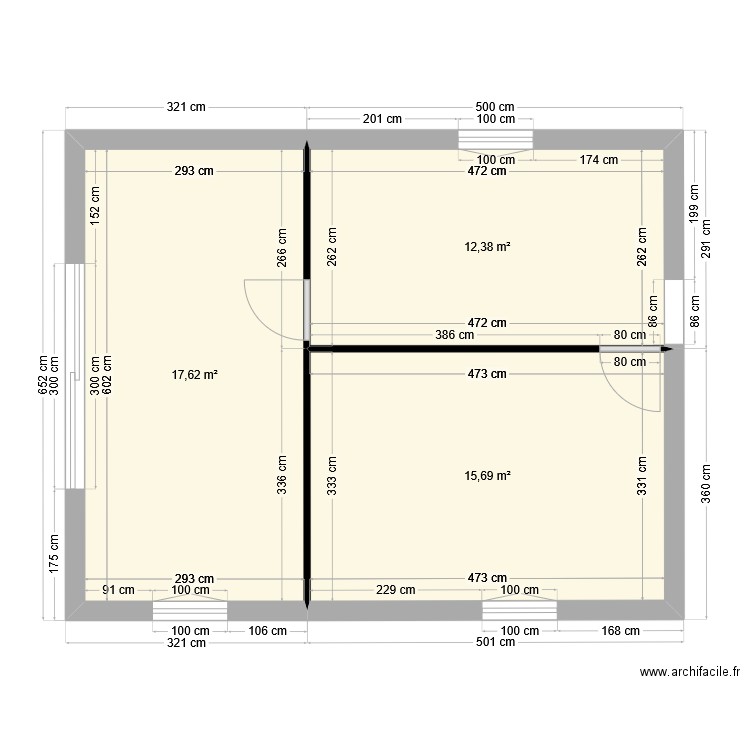 maisonabel 01. Plan de 3 pièces et 46 m2