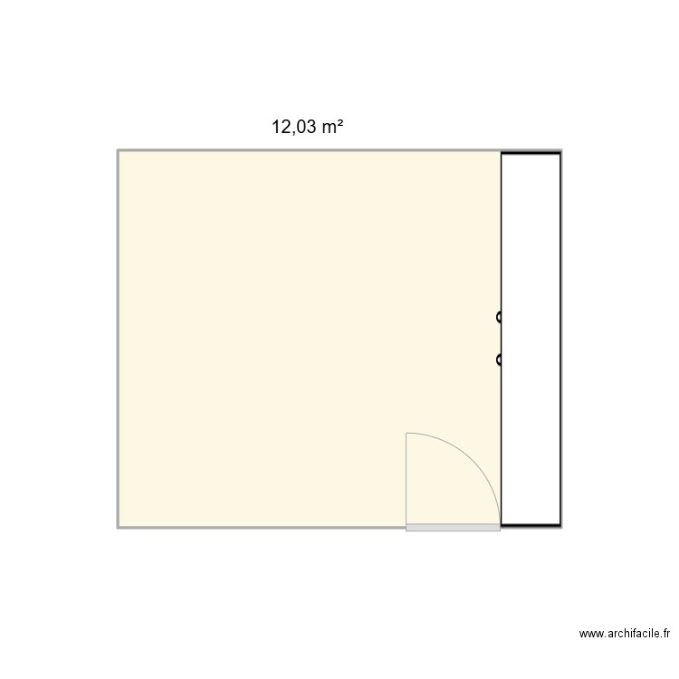 chambre alice. Plan de 1 pièce et 12 m2