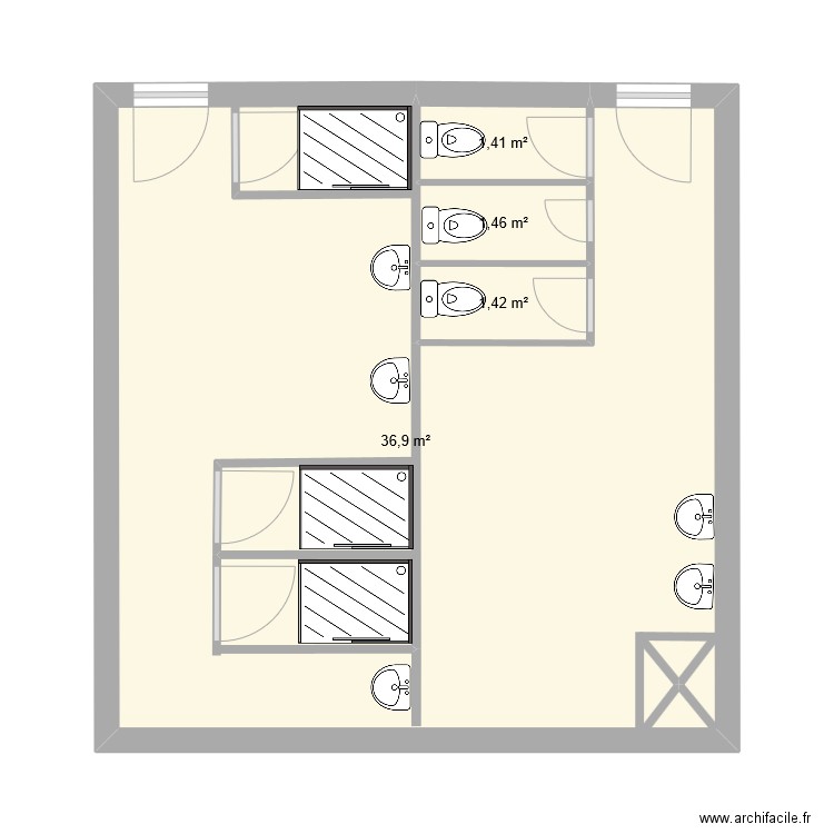 plan DIV2. Plan de 4 pièces et 41 m2