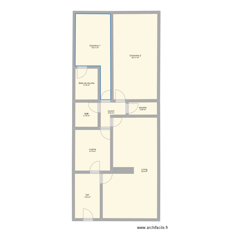 maison angleur. Plan de 9 pièces et 104 m2