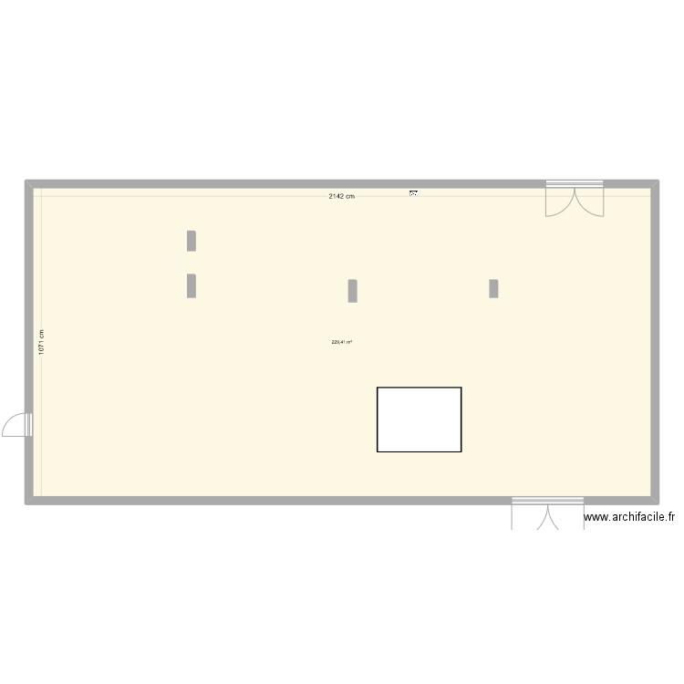 piece sae 1.3. Plan de 1 pièce et 229 m2