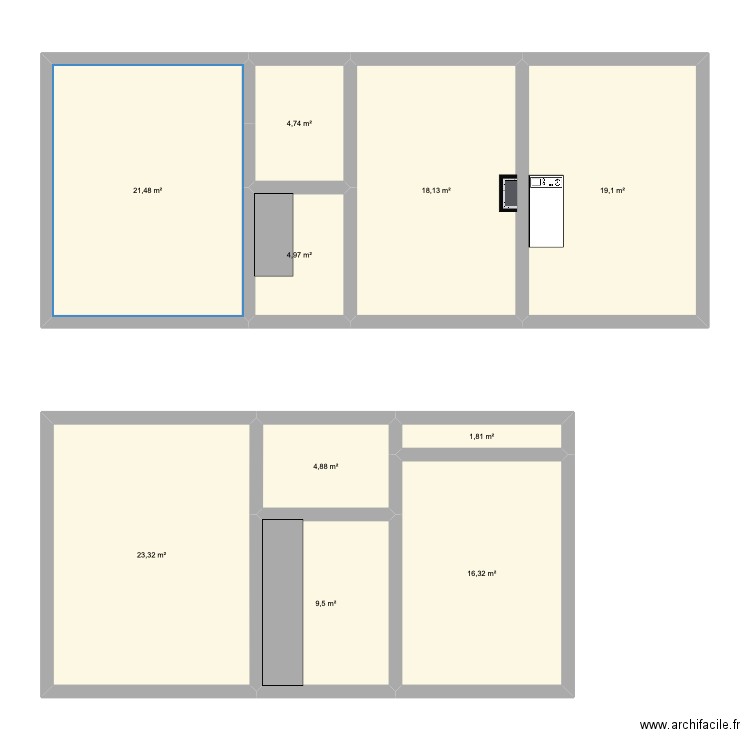 Maison. Plan de 10 pièces et 124 m2