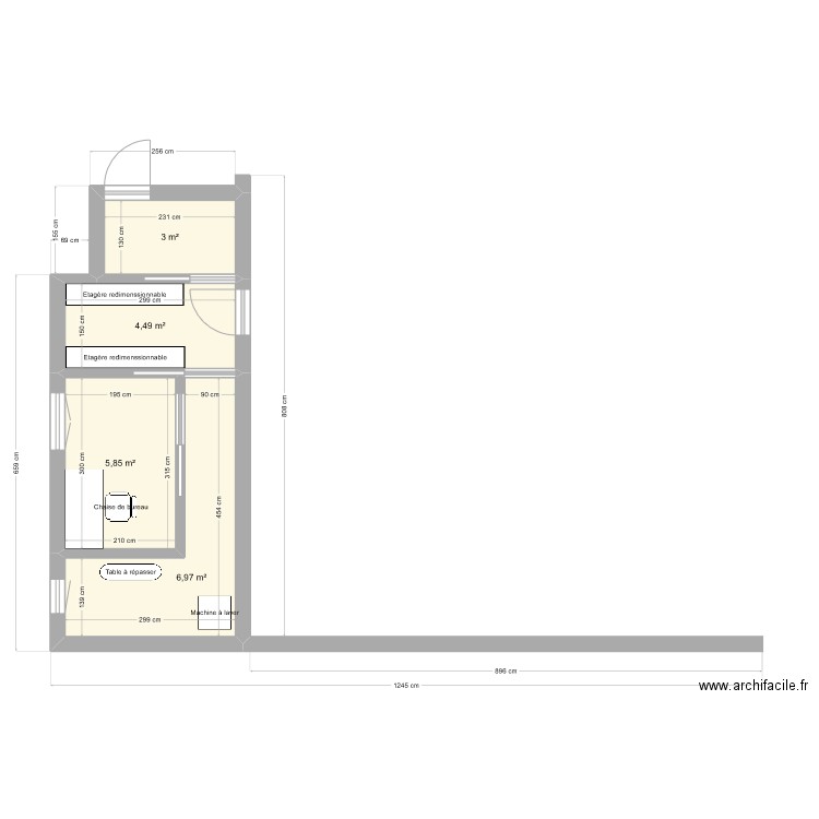 Extension02. Plan de 4 pièces et 20 m2