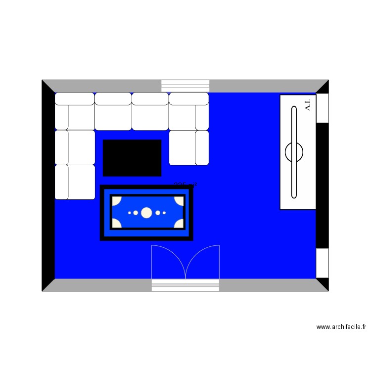 Bedsy. Plan de 1 pièce et 21 m2