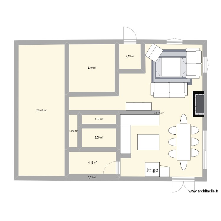 ALPHONSE DAUDET. Plan de 9 pièces et 85 m2