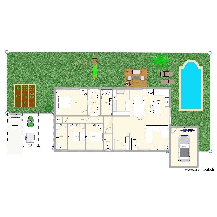 maison 1. Plan de 11 pièces et 171 m2