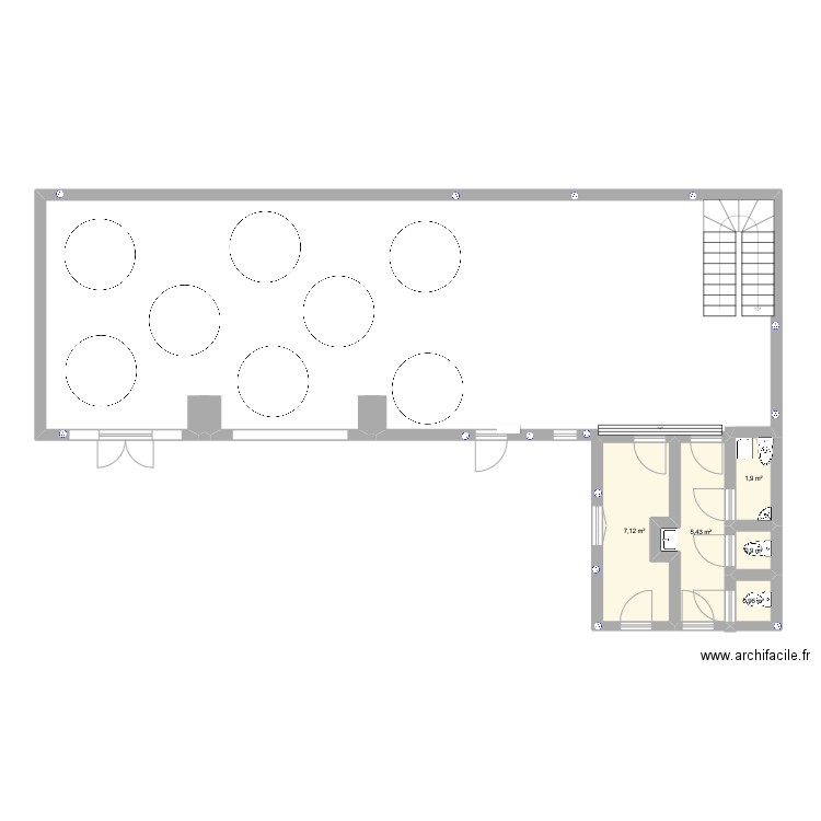 plan de salle. Plan de 5 pièces et 16 m2