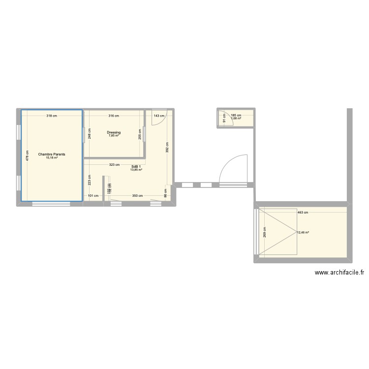 Maison V1. Plan de 5 pièces et 51 m2