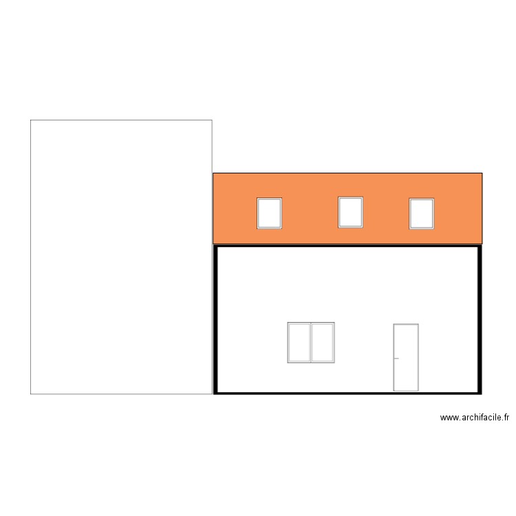 plan façade. Plan de 0 pièce et 0 m2