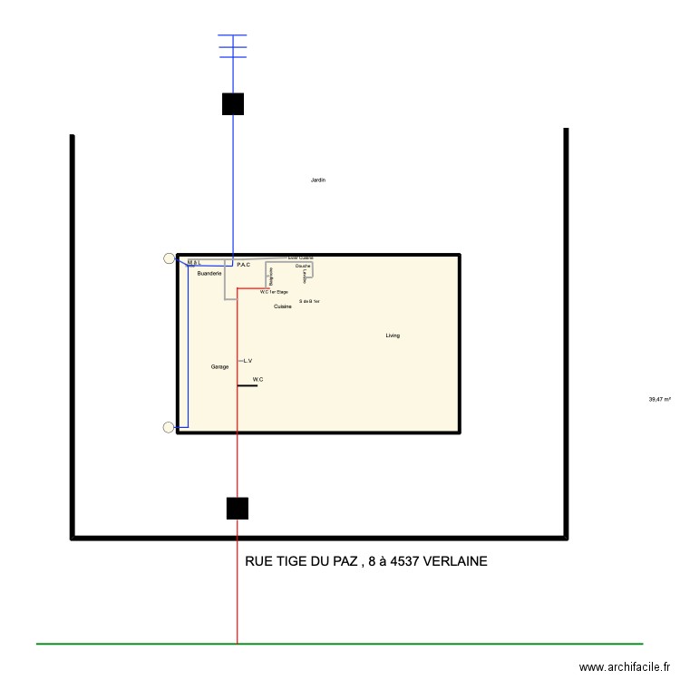 schonberg1. Plan de 1 pièce et 39 m2