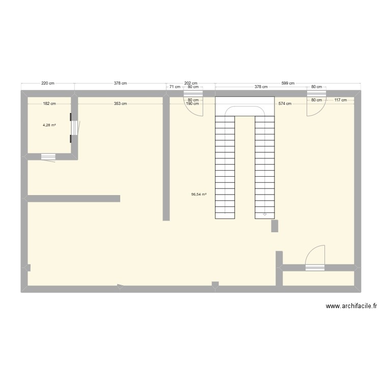 2 eme etage. Plan de 2 pièces et 101 m2