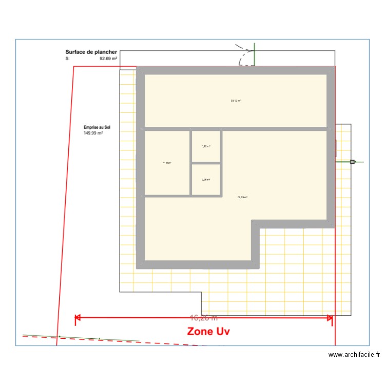 Dv5. Plan de 5 pièces et 121 m2