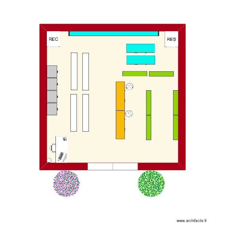 PLAN REZ-DE-CHAUSSE. Plan de 1 pièce et 23 m2