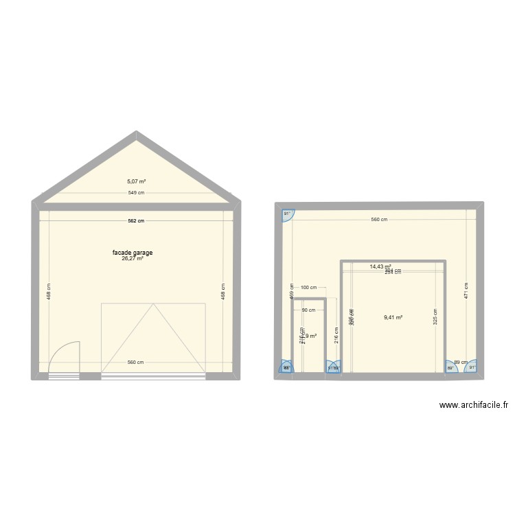  fricaudiere. Plan de 5 pièces et 57 m2