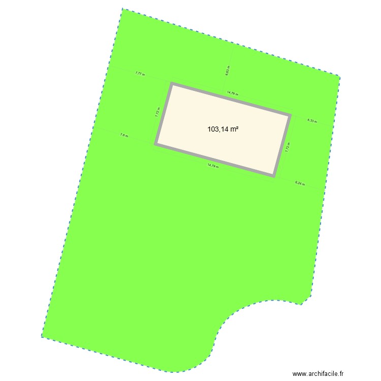 PLAN TERRAIN. Plan de 1 pièce et 103 m2