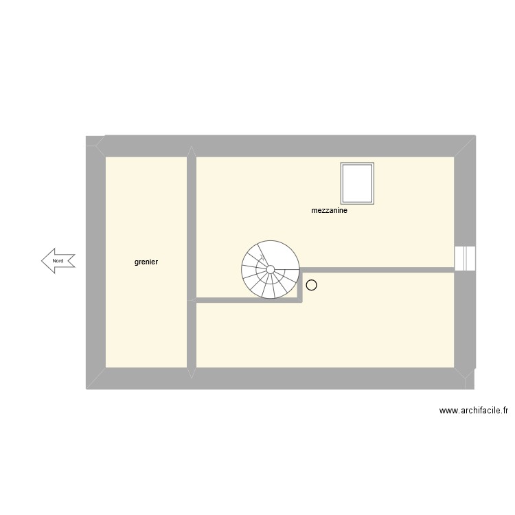 Amenagement_etage_1. Plan de 2 pièces et 42 m2