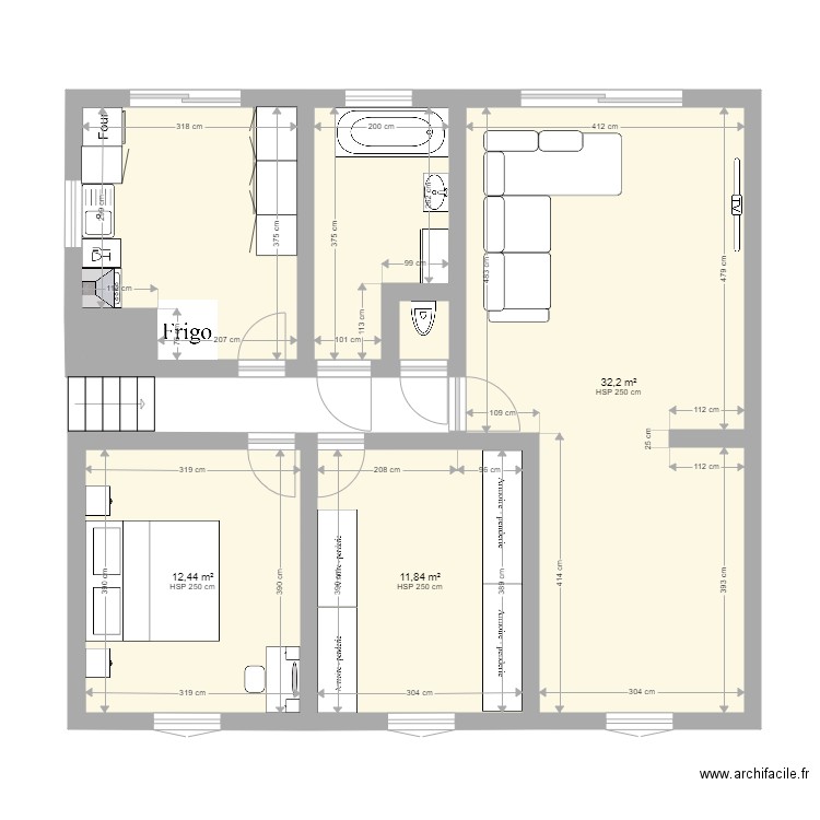 Maison Pavillons sous. Plan de 7 pièces et 75 m2