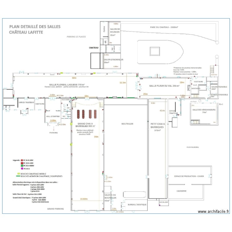 PLAN REEL LAFITTE AVEC COTATION . Plan de 0 pièce et 0 m2