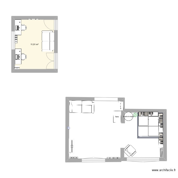 Saint Michel 2. Plan de 1 pièce et 12 m2