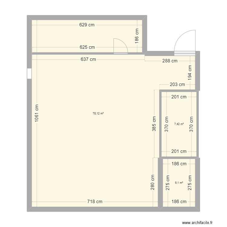 Aménagement 1er étage . Plan de 3 pièces et 91 m2