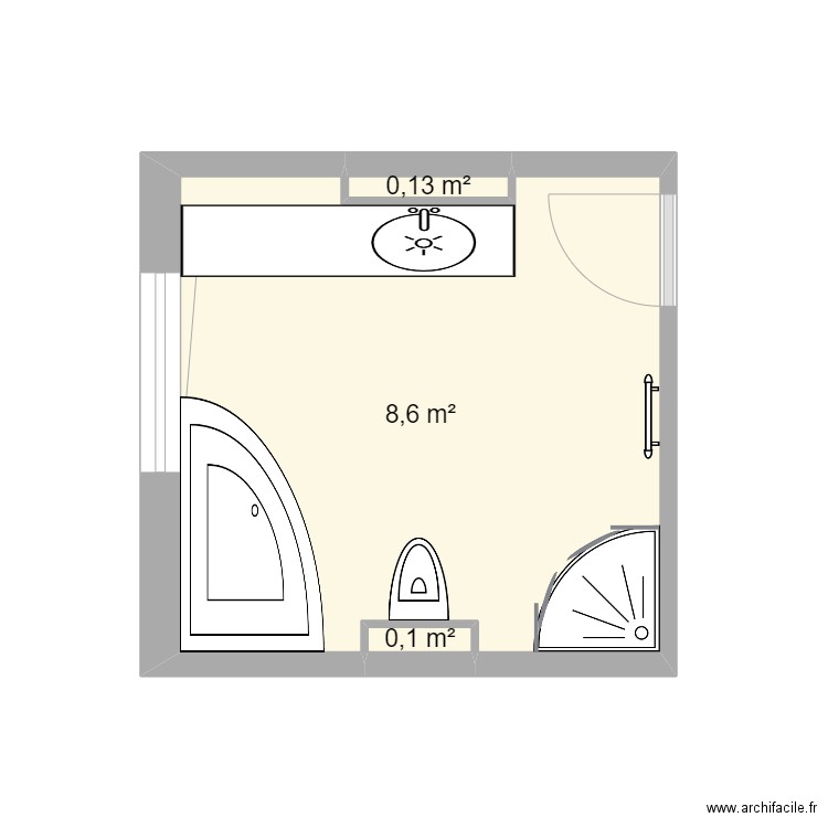 Bigaud . Plan de 3 pièces et 9 m2