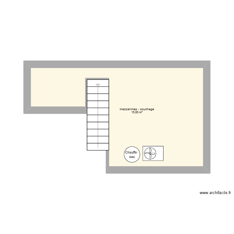 mathelin rodier mezza. Plan de 1 pièce et 16 m2