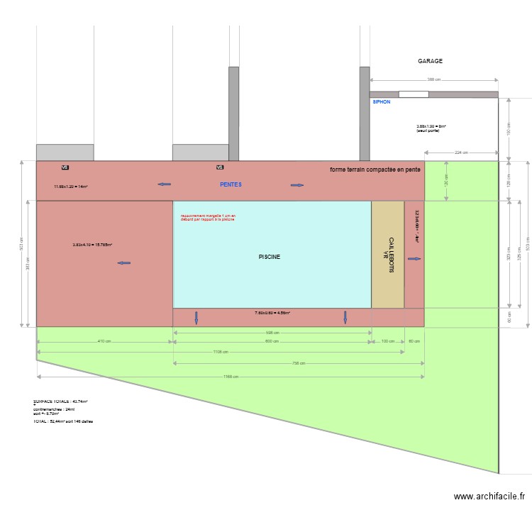 DELABY (plan implantation). Plan de 1 pièce et 108 m2