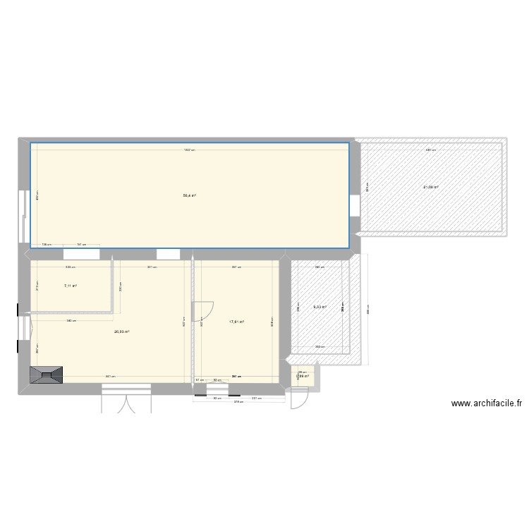 Projection saint aubin. Plan de 7 pièces et 139 m2