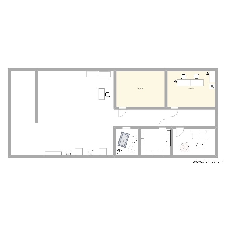 Nouveau Local - Delaunoy. Plan de 2 pièces et 40 m2