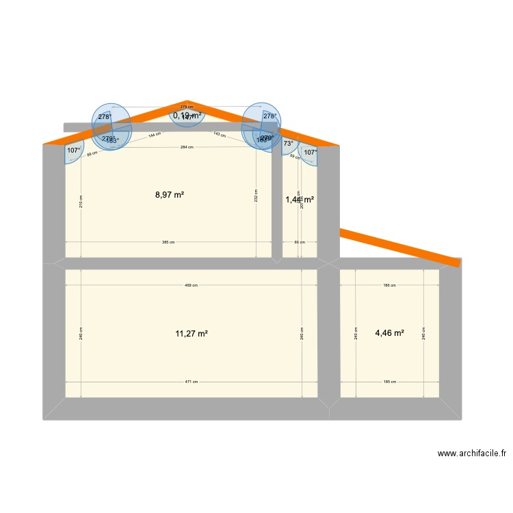 Grandes Dalles 3. Plan de 5 pièces et 26 m2