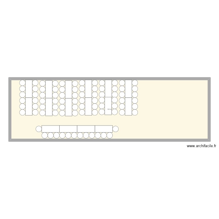 salle ecurie emma. Plan de 1 pièce et 120 m2