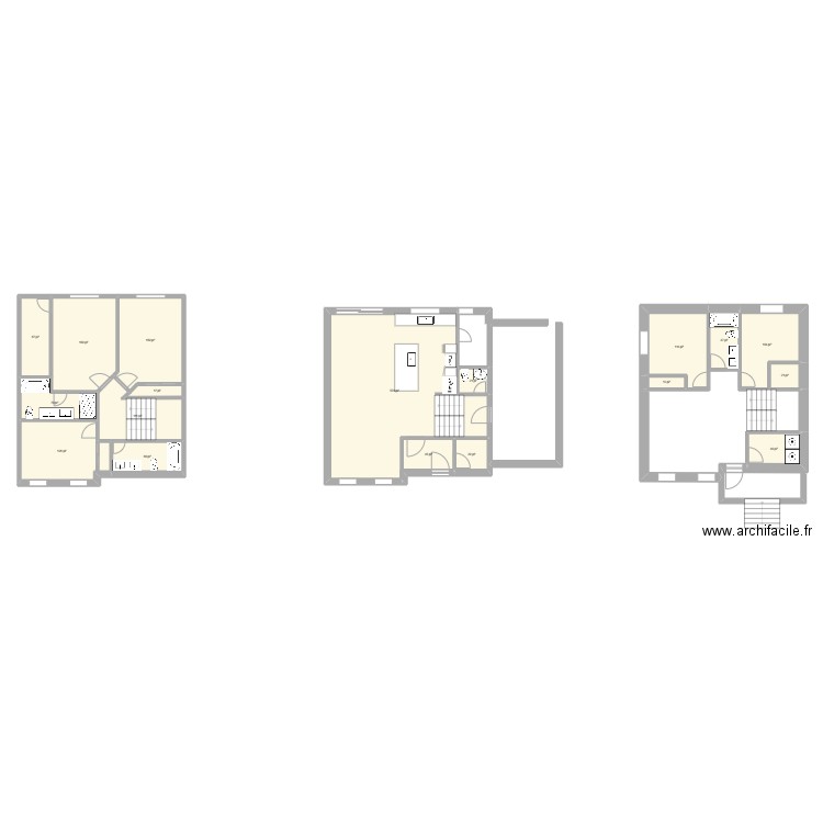 plan maison 2. Plan de 18 pièces et 167 m2