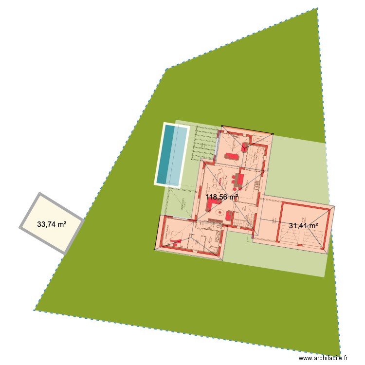 Maison . Plan de 4 pièces et 244 m2