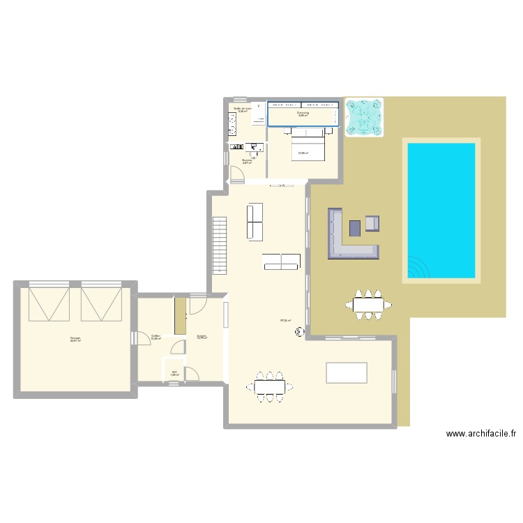 Maison. Plan de 9 pièces et 192 m2