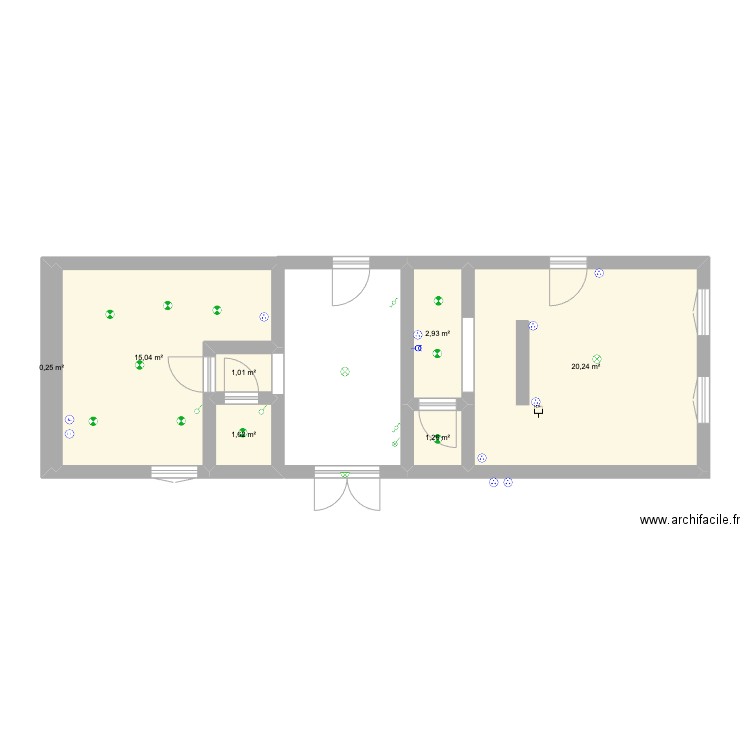  rénovation buanderie. Plan de 7 pièces et 42 m2