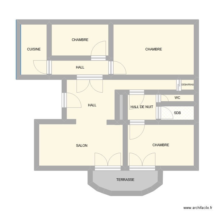 CONSTITUTION. Plan de 12 pièces et 58 m2