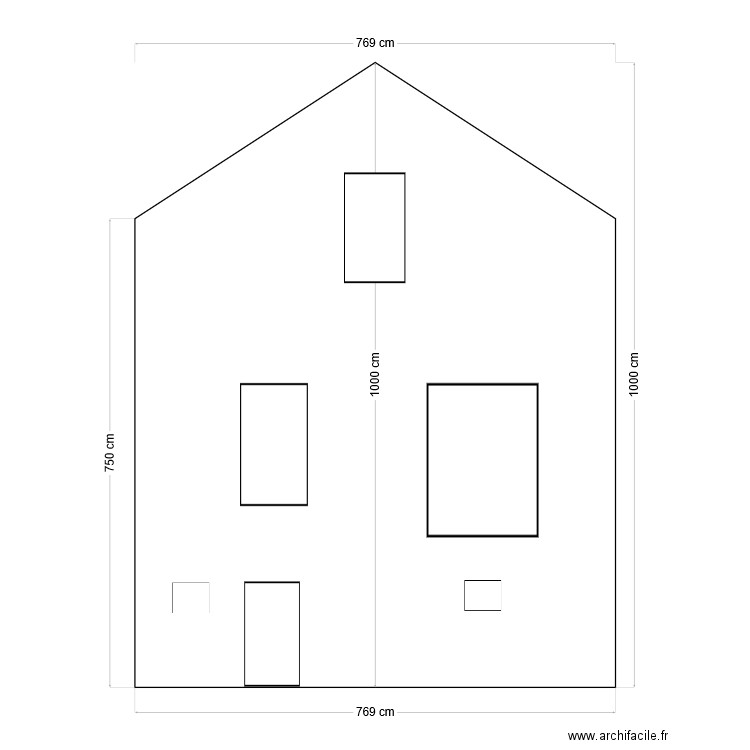 plan facade evolution maison avec décoration. Plan de 0 pièce et 0 m2