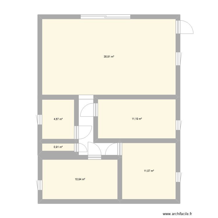 Plan 2. Plan de 6 pièces et 76 m2