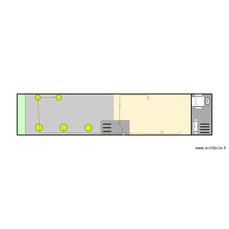 FAST éclairage. Plan de 22 pièces et 80 m2