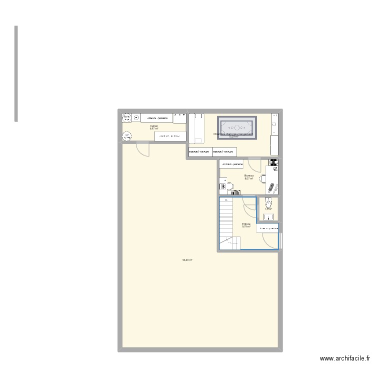 Maison. Plan de 6 pièces et 138 m2