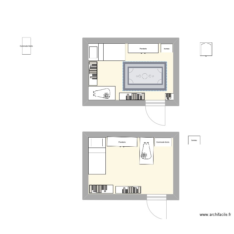 felix faure. Plan de 2 pièces et 20 m2