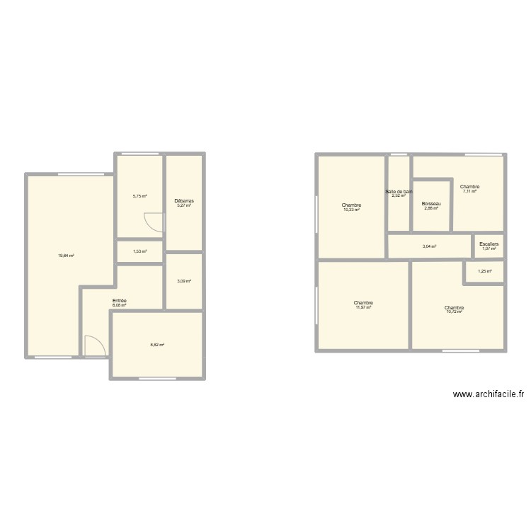 Hosselet. Plan de 16 pièces et 101 m2