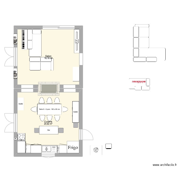 propo 1. Plan de 2 pièces et 40 m2