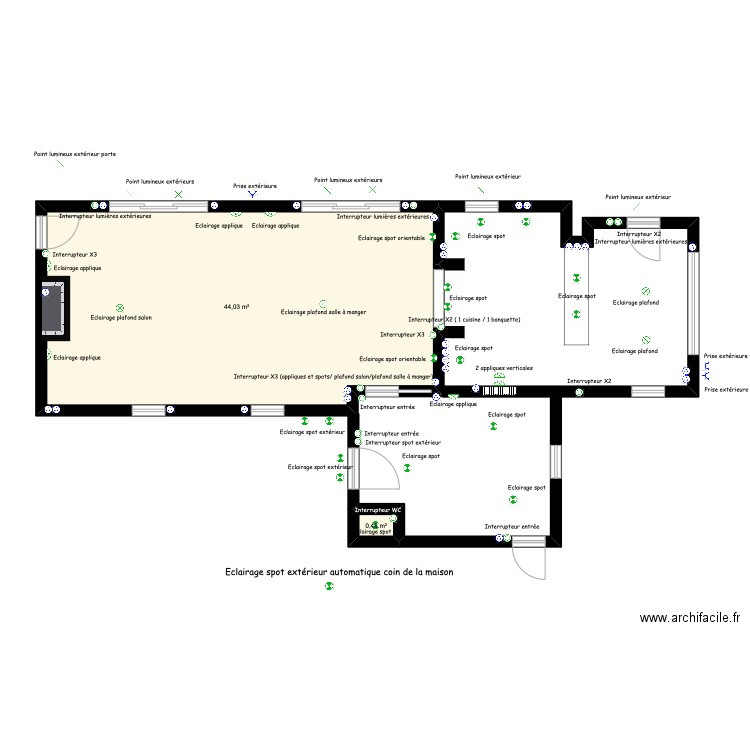 maison maisnil . Plan de 2 pièces et 45 m2