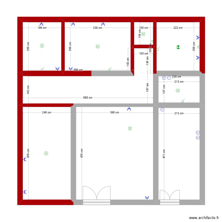 Lamia Elec.. Plan de 8 pièces et 75 m2