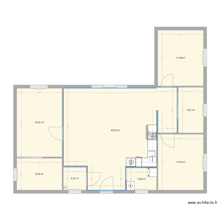 maison 1. Plan de 8 pièces et 95 m2